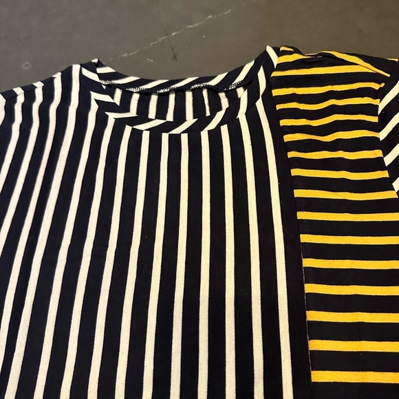 Fine Cotton Striped Black and Yellow T-Shirt - Picture 5 of 10